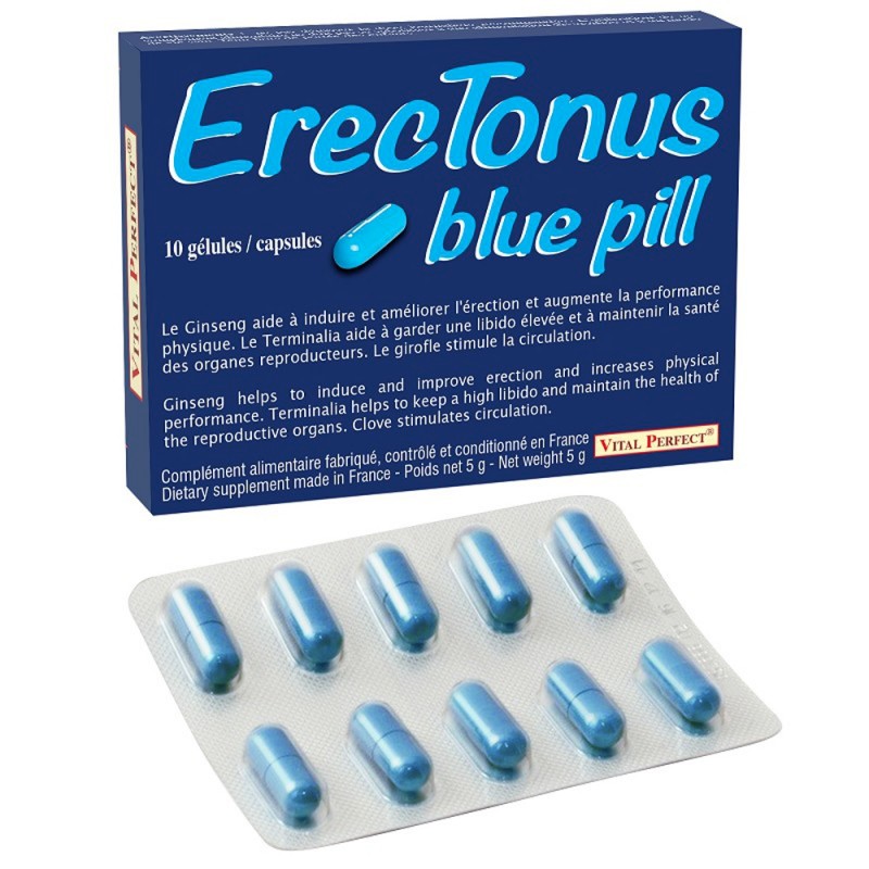 Aphrodisiaque ErecTonus Blue Pill x10 Gélules