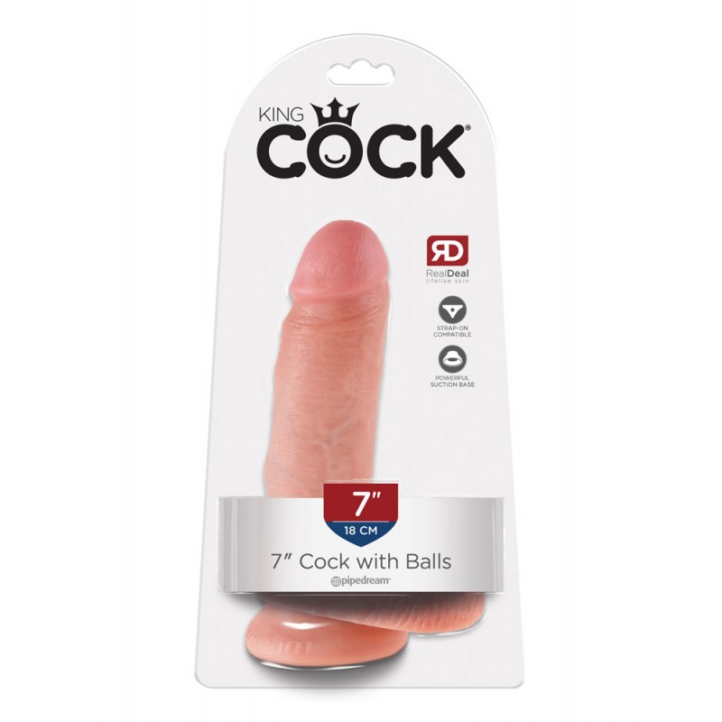 Gode Ventouse Réaliste King Cock 17,8 cm