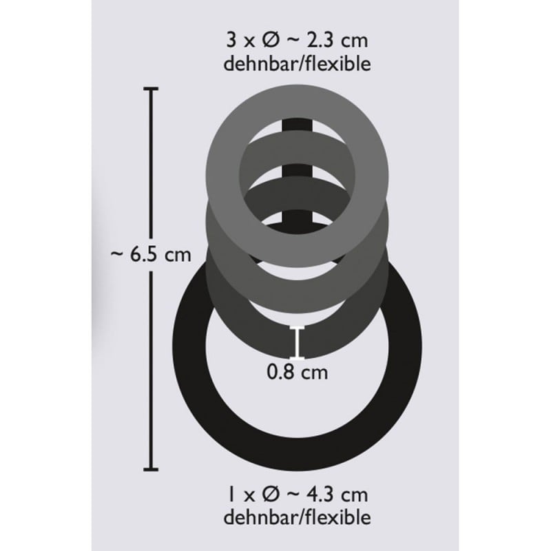 Kit 3 Cockring Cock & Ball Rings