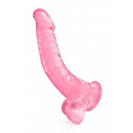 Dildo Ventosa Jelly Realistico con Testicoli Rosa XL