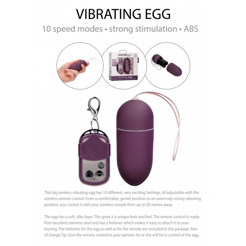 Oeuf Vibrant Télécommandé Vibrating Egg Large Violet
