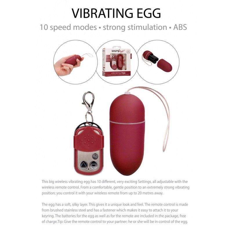 Oeuf Vibrant Télécommandé Vibrating Egg Large Rouge