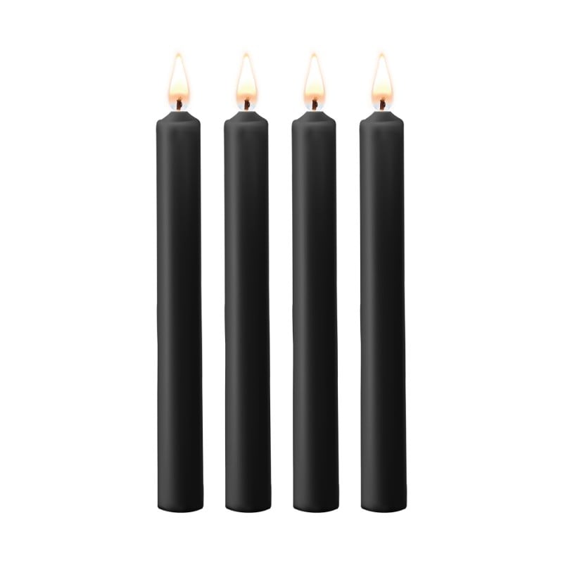 Kit 4 Bougies BDSM Basse Température Teasing Wax Candles Large Noir
