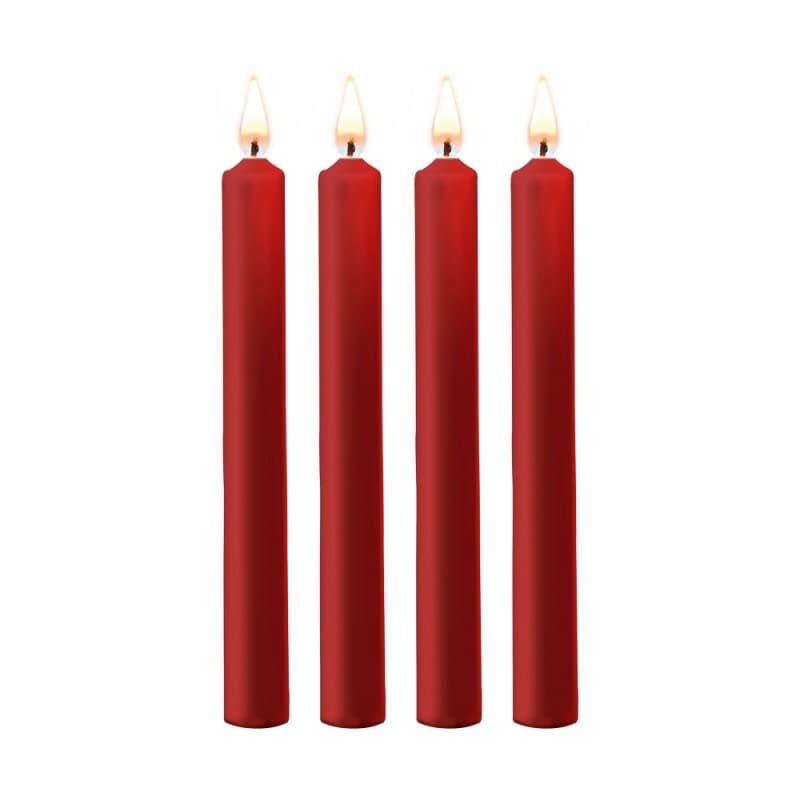 Kit 4 Candele BDSM Bassa Temperatura Teasing Wax Candles Large Rosso