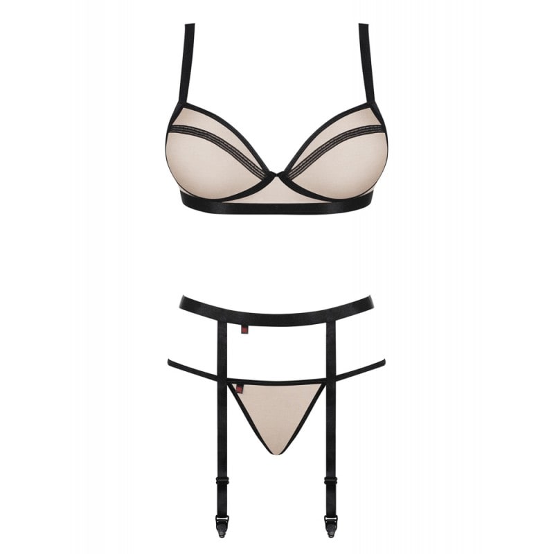 Ensemble 2 Pièces en Dentelle Noire 838-SET-1