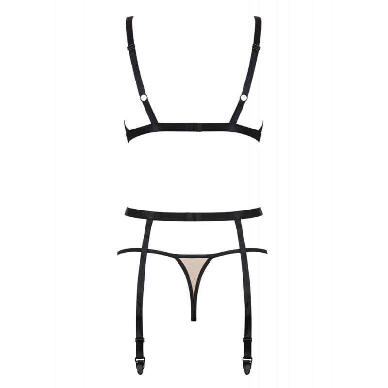 Ensemble 2 Pièces en Dentelle Noire 838-SET-1