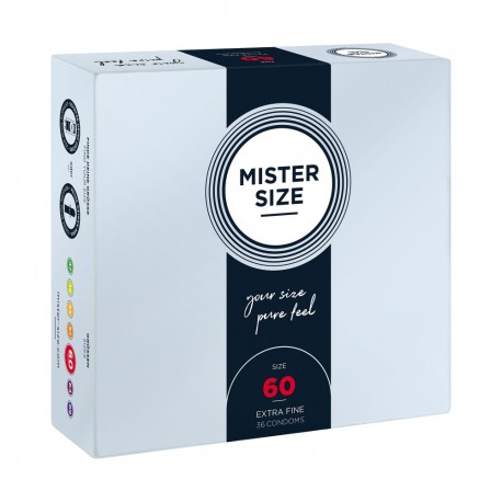 Préservatifs Pure Feel 60 mm Mister Size Boîte de 36