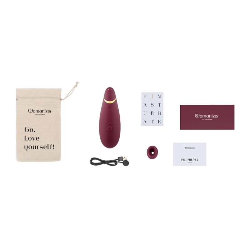 Womanizer Premium 2 Stimulateur de Clitoris sans Contact Bordeaux