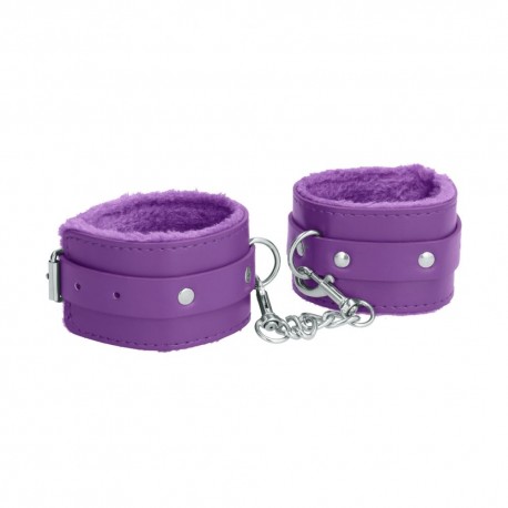 Menottes Chevilles Plush Leather Cuffs Violettes