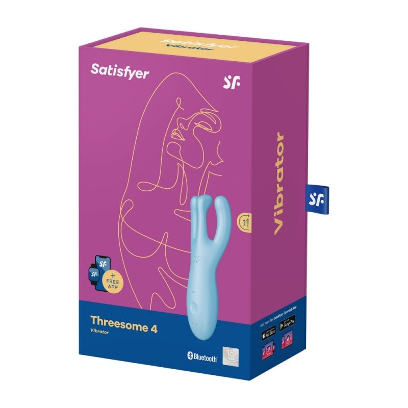 Satisfyer Threesome 4 Bleu Stimulateur Clitoridien Connecté