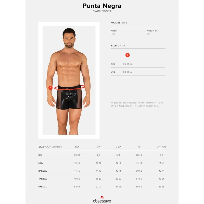 Boxer de Bain Punta Negra Wetlook Noir