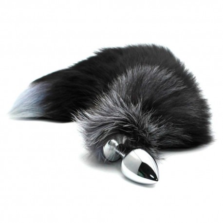 Plug Anale Coda di Volpe L Black & White Fox Tail