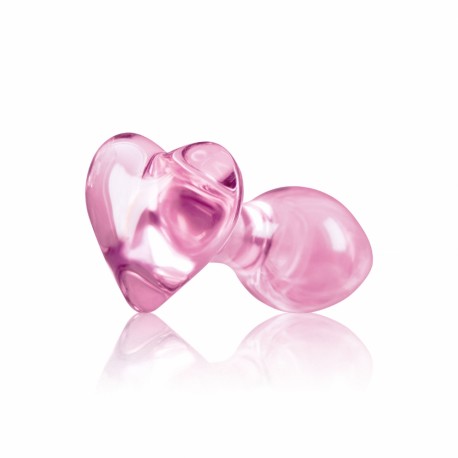 Plug Anale in Vetro Crystal Heart Rosa