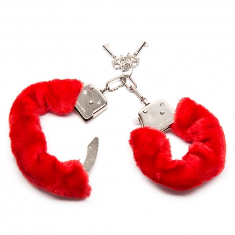 Menottes Fausse Fourrure Furry Handcuffs Rouge