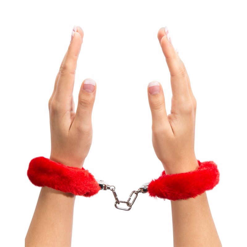 Manette Pelliccia Sintetica Furry Handcuffs Rosso