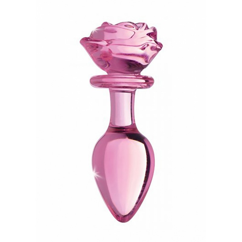Plug Anale in Vetro Pink Rose Large