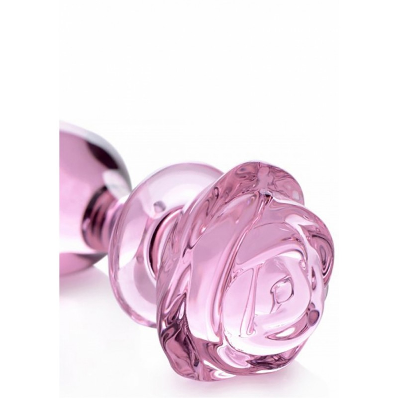 Plug Anale in Vetro Pink Rose Large