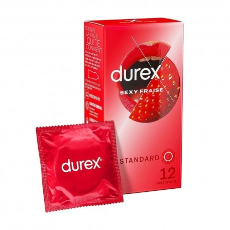 Preservativi Durex Sexy Fragola 12 Pezzi