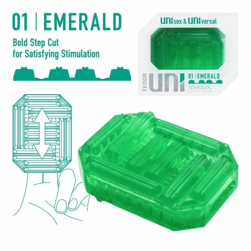Masturbatore Mini Unisex Tenga Uni Emerald