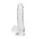 Gode Ventouse avec Testicules Enjoy Transparent 17,8 cm