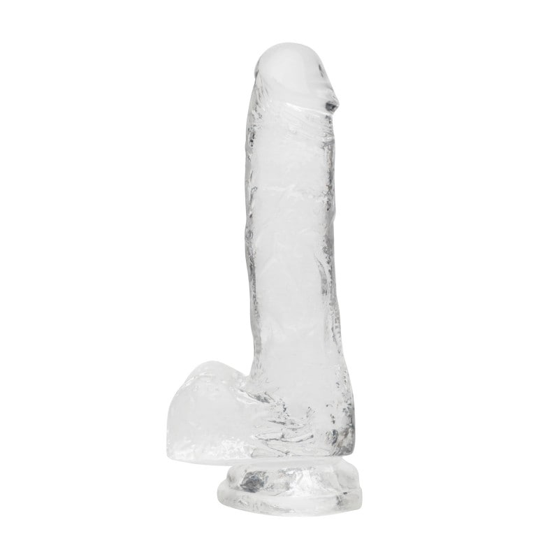 Gode Ventouse avec Testicules Enjoy Transparent 17,8 cm