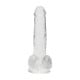 Gode Ventouse avec Testicules Enjoy Transparent 17,8 cm