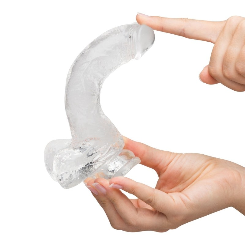 Gode Ventouse avec Testicules Enjoy Transparent 17,8 cm